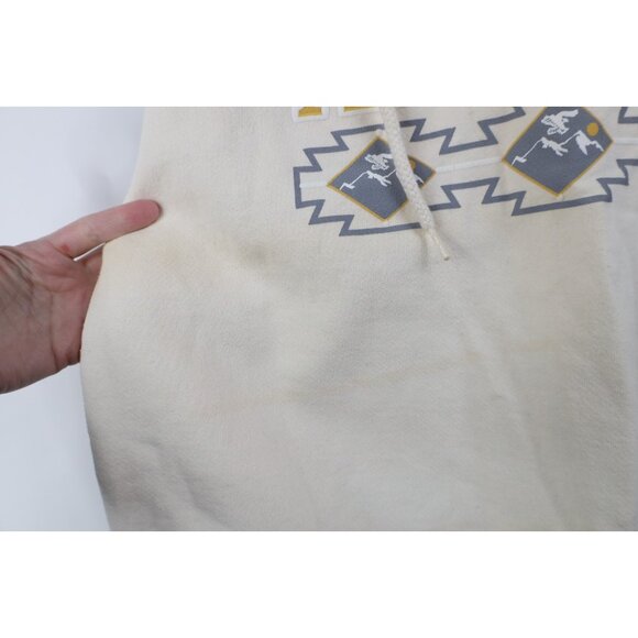 Vtg 90s Streetwear Womens L / XL Spell Out Alaska Half Zip Sweatshirt Cream USA - Picture 5 of 12